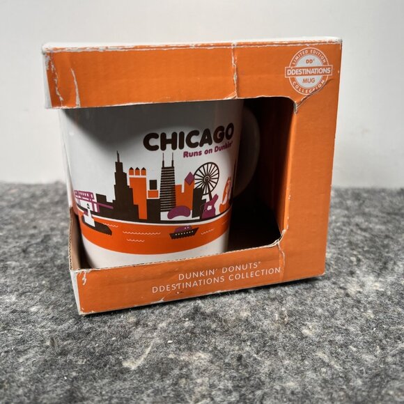 Dunkin' Donuts Destination Chicago 14 Oz. Coffee Mug 2013 New Damaged box - Picture 3 of 10